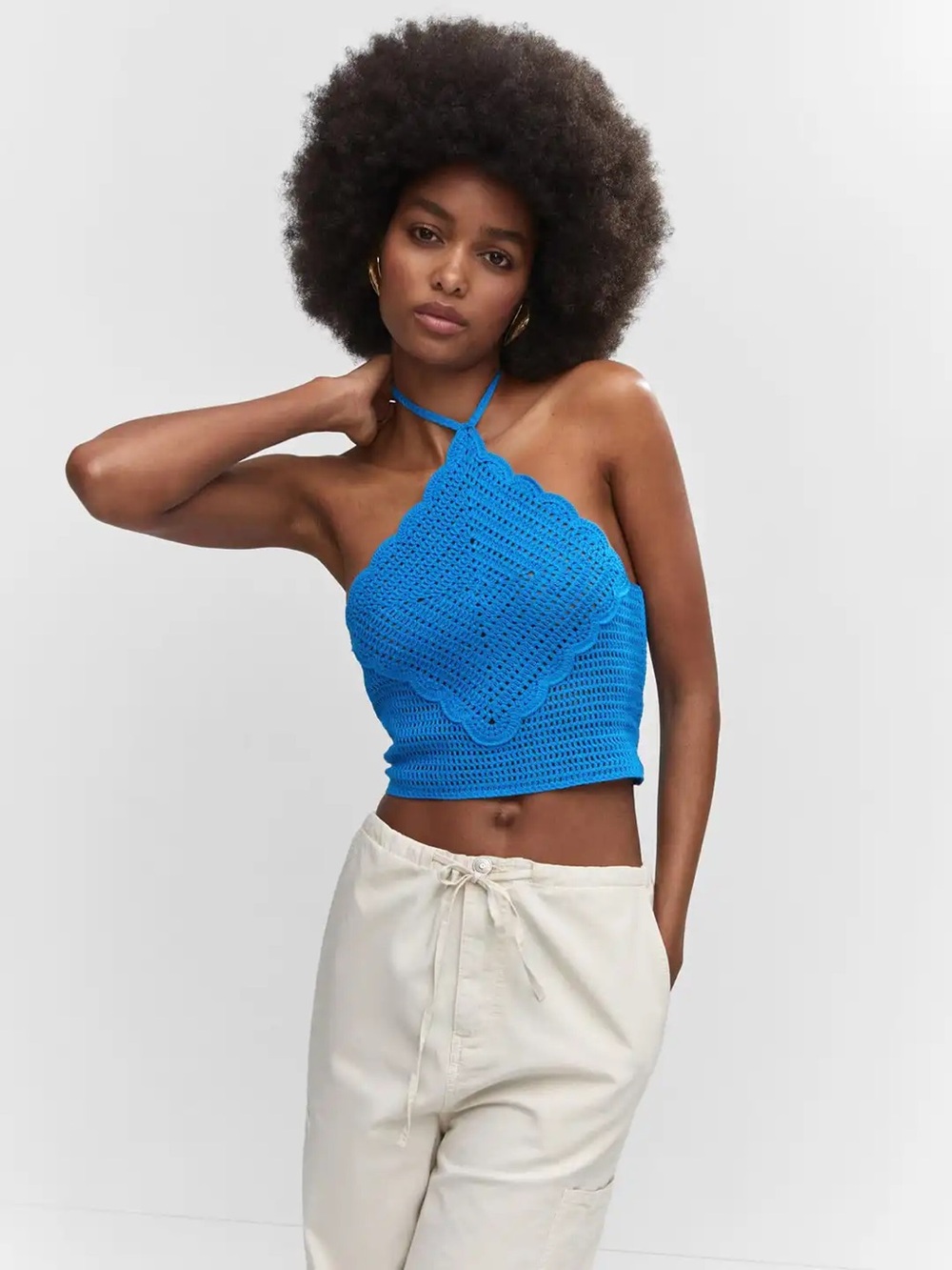 Brand New MNG Crochet Halter Crop Top